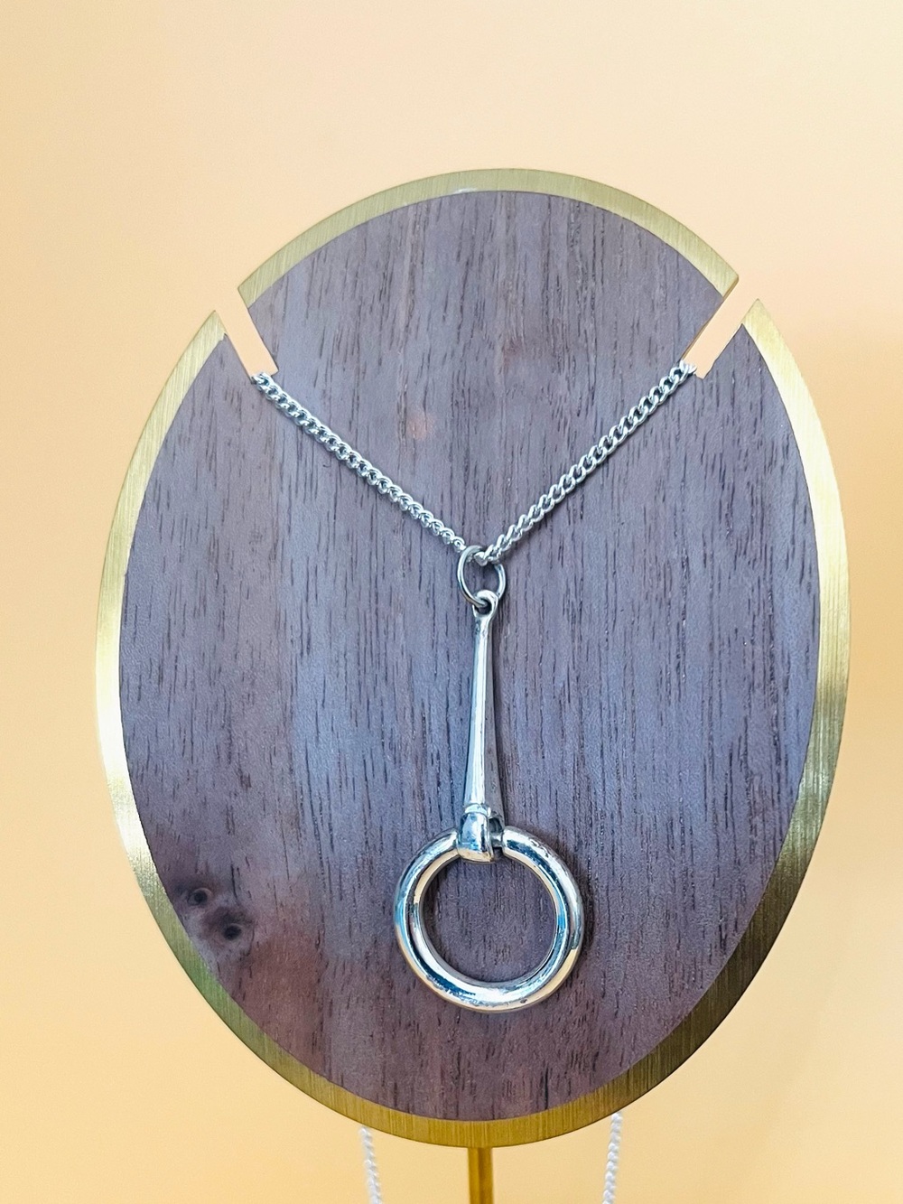Silver plated Ring Pendant Necklace - Sleek Minimalist Design